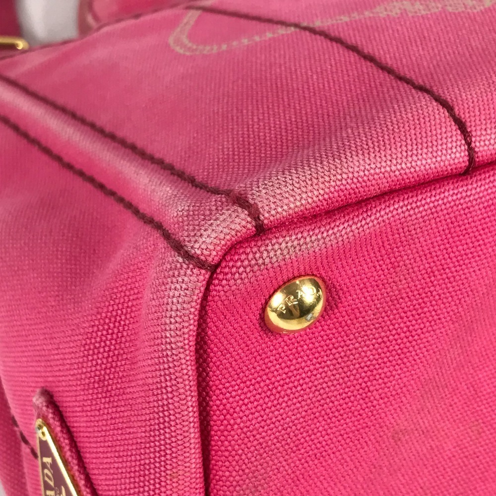 Prada Canapa logo tote bag shoulder crossbody handbag pink canvas - Picture 7 of 15